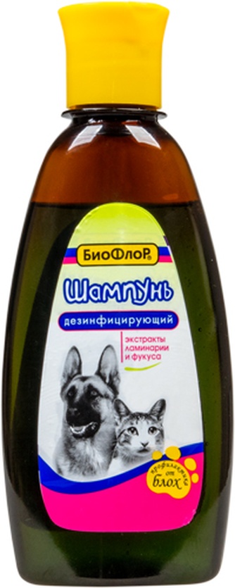Шампунь для кошек и собак БИОФЛОР Дезинфицирующий от блох (245 мл)