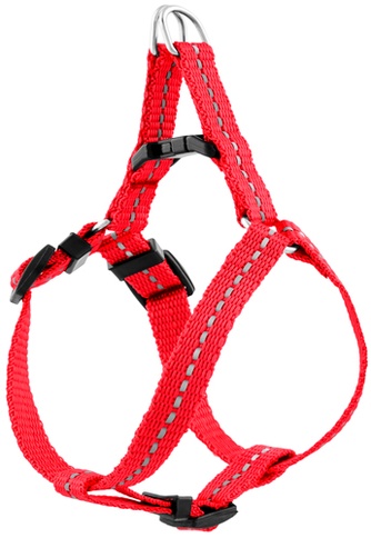 Шлейка быстросъёмная для собак SAIVAL Рефлекс светоотражающая красная (XS/27см/35см)