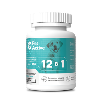 Витаминно-минеральный комплекс для взрослых собак PETACTIVE 12 в 1 (100 таб)