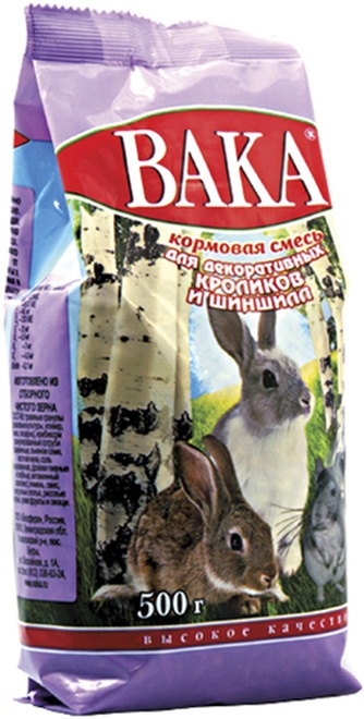 Корм для шиншилл и декоративных кроликов ВАКА (500 г)