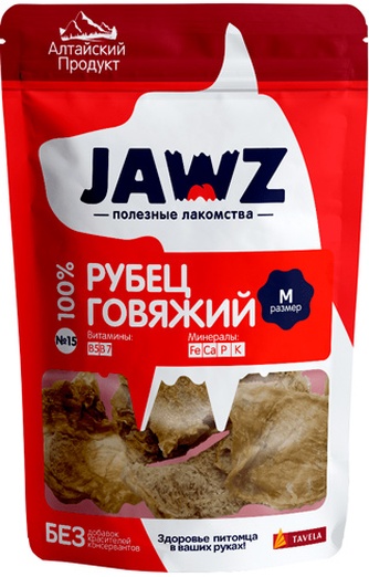 Лакомство для собак мелких пород TAVELA Jawz №15 Рубец говяжий размер M (35 г)
