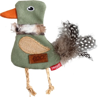 Игрушка для кошек GIGWI Catch & Fetch Eco Птичка с кошачьей мятой (14 см)