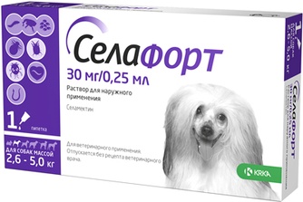 Капли для собак от 2,6 до 5 кг KRKA Селафорт (0,25 мл/1 пипетка)
