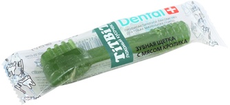 Лакомство для собак мелких пород мелких пород TITBIT Лакомый кусочек Dental+ Зубная щётка для чистки зубов кролик (13 г)