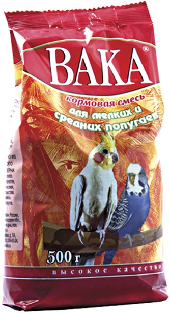 Корм для мелких и средних попугаев ВАКА (500 г)