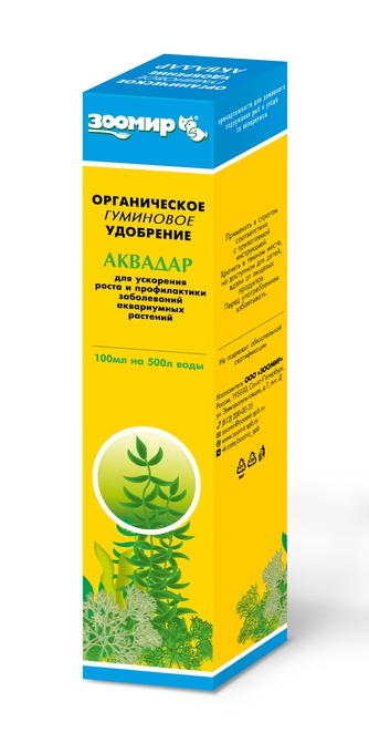Органическое удобрение для аквариумных растений ЗООМИР Аквадар для стимуляции роста растений гуминовое (100 мл)
