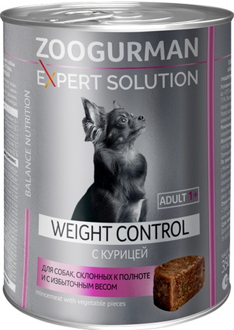 Корм влажный для собак ЗООГУРМАН Expert Solution Weight Control склонных к полноте и с избыточным весом с курицей (350 г)