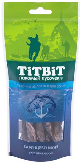 Лакомство для собак мелких пород TITBIT Лакомый кусочек Баренцево море Палочки лосось (40 г)