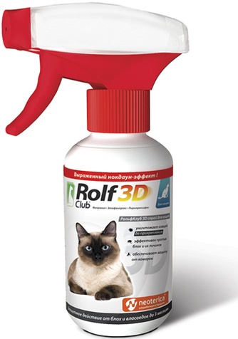 Спрей для кошек ROLF CLUB 3D инсектоакарицидный (200 мл)