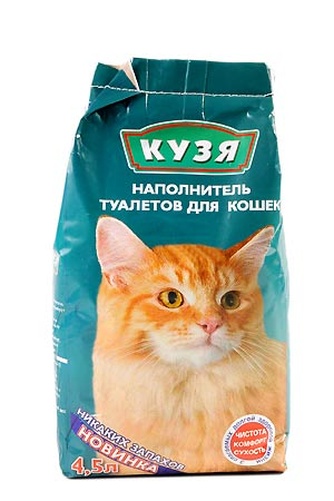 Наполнитель впитывающий бентонитовый для кошек КУЗЯ (4,5 л/2,8 кг)