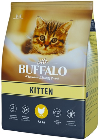 Корма сухой для котят MR. BUFFALO Kitten курица (1,8 кг)