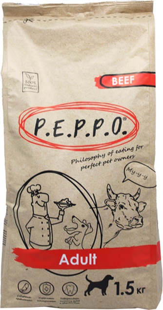 Корм сухой для собак PEPPO Adult Beef с говядиной (1,5 кг)