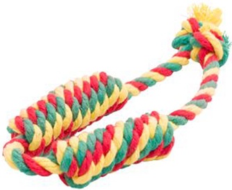 Игрушка для собак DOGLIKE Сарделька канатная малая красная, желтая, зеленая (44 см/2 шт)