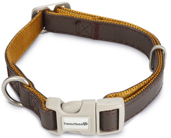 Ошейник нейлоновый для собак BEEZTEES Macleather искуственная кожа коричневый (2*50 см)