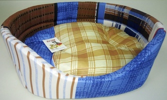 Лежак для собак XODY №2 овальный с бортиком поликоттон (49*38*16 см)