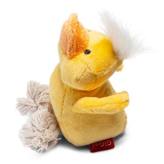 Игрушка для собак GIGWI Dog Toys Утка с пищалкой, желтая (15 см)