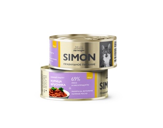 Саймон 93122 кон.д/взрослых кошек паштет с Курицей и брусникой 100г