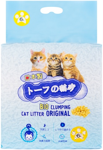 Наполнитель комкующийся соевый для кошек HAKASE AREKKUSU Original оригинальный (6 л)