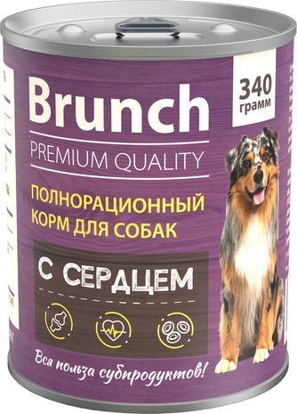 Корм влажный для собак BRUNCH с сердцем (340 г)