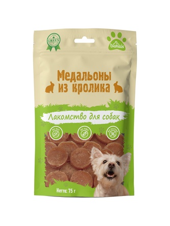 Лакомство для собак BIOHAUS Медальоны из кролика (75 г)