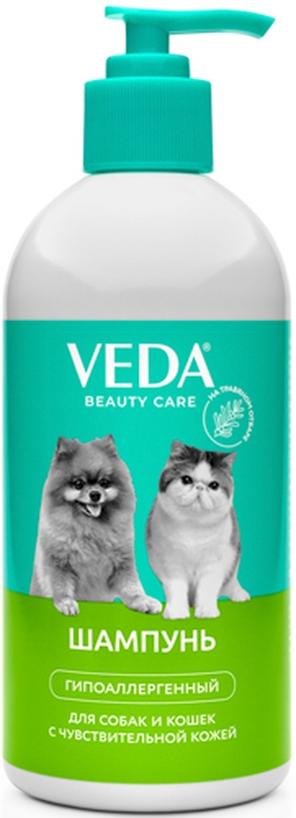 шампунь для кошек и собак VEDA гипоаллергенный с с чувствительной кожей (500 мл)