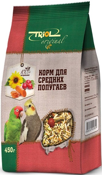 Корм для средних попугаев TRIOL Original (0,45 кг)