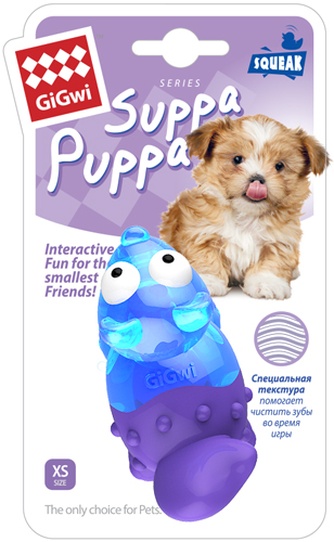 Игрушка для щенков GIGWI Suppa Puppa Лиса с пищалкой голубая (8см)