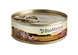 Корм влажный для кошек BIOMENU Sensitive паштет с перепелкой (100 г)