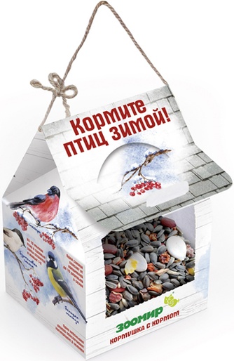 Корм сухой для птиц ЗООМИР кормушка с кормом
