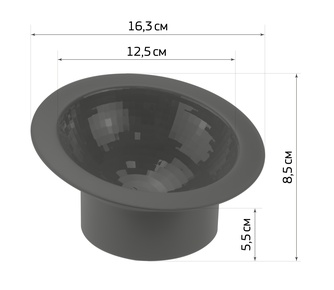 Миска для животных IDEA Сфера, цвет графитовый (0,2 л)