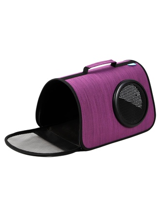 Сумка-переноска для кошек и собак RICH BREED MYJET иллюминатор/сетка, фиолетовая лайн (M/40*25*25 см)