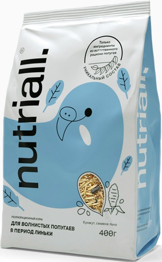 Корм сухой для волнистых попугаев NUTRIALL в период линьки (0,4 кг)