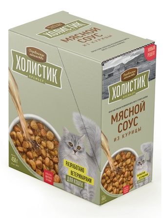 Лакомство для кошек ДЕРЕВЕНСКИЕ ЛАКОМСТВА Холистик Премьер Мясной соус из курицы (90 г)