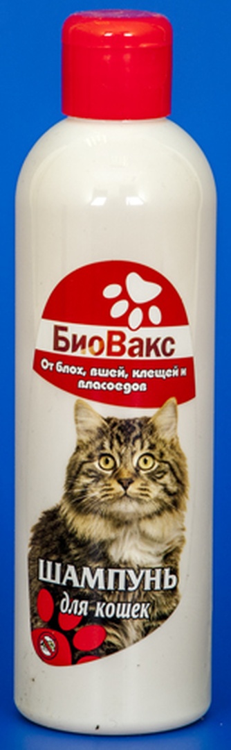 Шампунь для кошек БИОВАКС от блох, вшей, клещей и власоедов (250 мл)