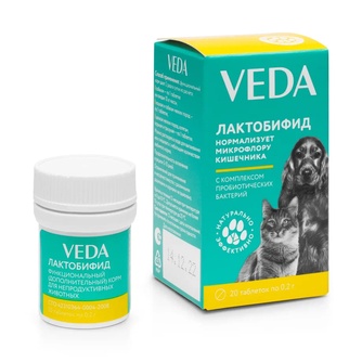 Препарат для животных VEDA Лактобифид комплекс пребиотических бактерий (20 таб)