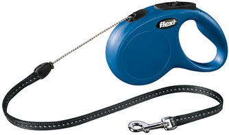 Рулетка для собак до 12 кг FLEXI New Classic синяя (S/5 м)