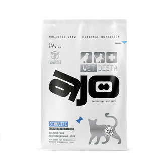 Корм сухой для кошек AJO Vet Dieta Struvite при мочекаменной болезни струвитного типа (5 кг)