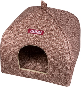 Домик для кошек и собак XODY Виг-вам №1 рогожка Бежевый (33*33*42 см)