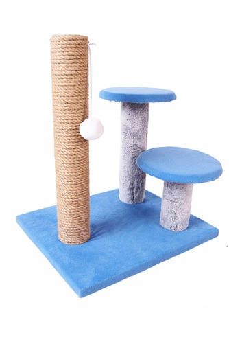 Когтеточка-столбик для кошек RICH BREED LOWCOST + 2 гриба, джут (35*32*40 см)