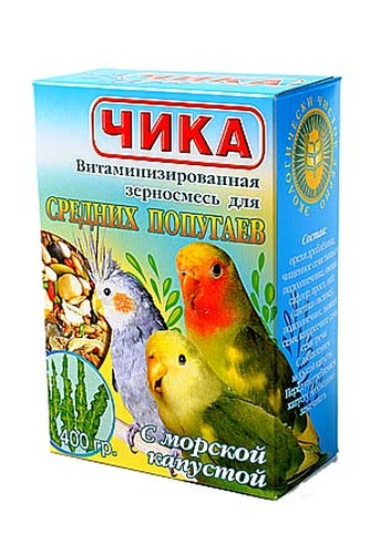 Корм для средних попугаев ЧИКА с морской капустой (0,4 кг)