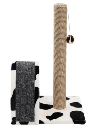 Когтеточка-столбик для кошек RICH BREED + дуга, джут, ковролин, черно-белый (35*30*54 см)