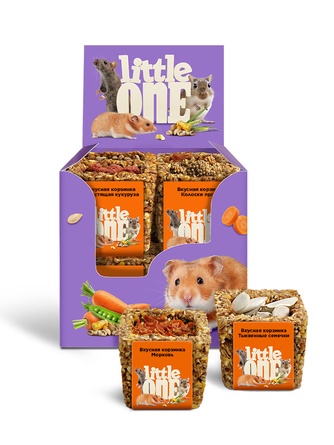Лакомство для хомяков, крыс, мышей и песчанок LITTLE ONE Ассорти Вкусная корзинка (12 шт/40 г)