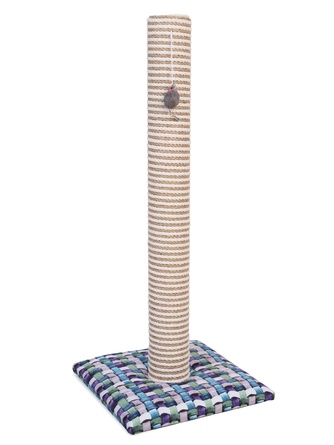 Когтеточка-столбик для кошек RICH BREED ЛАЙФСТАЙЛ с мышкой, джут, голубой (54*30 см)