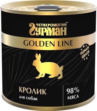 Корм влажный для собак ЧЕТВЕРОНОГИЙ ГУРМАН Golden Line Кролик в желе (240 г)