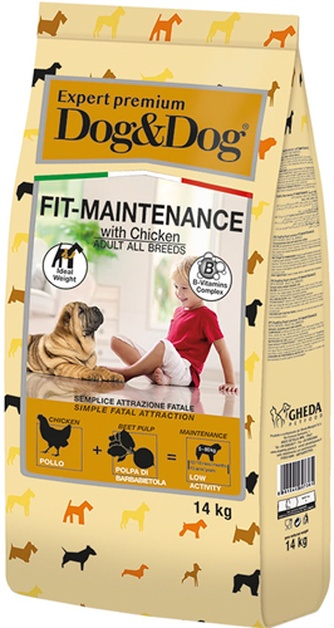 Корм сухой для взрослых собак DOG&DOG Expert Premium Fit-Maintenance контроль веса, курица (14 кг)