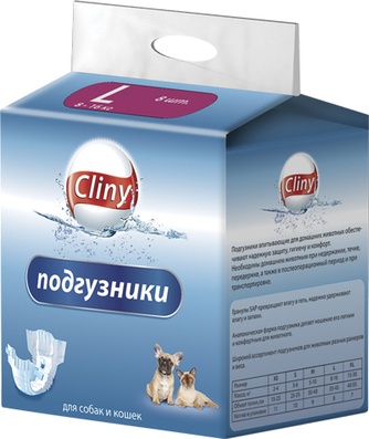 Подгузники впитывающие для кошек и собак ЭКОПРОМ Cliny (L)