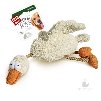 Игрушка для собак GIGWI Dog Toys Утка с пищалкой, белая (36 см)