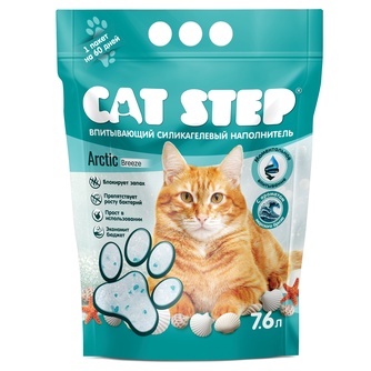 Наполнитель впитывающий силикагелевый для кошек CAT STEP arctic breeze (7,6 л/3,34 кг)