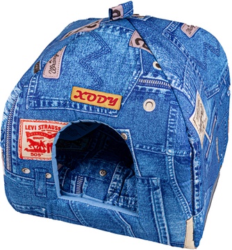 Домик для кошек и собак XODY Виг-вам № 1 Джинс хлопок (33*33*42 см)