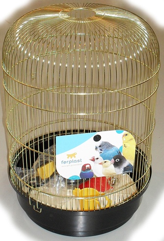 Клетка для птиц FERPLAST Regina, золотая (32,5*32,5*49 см)
